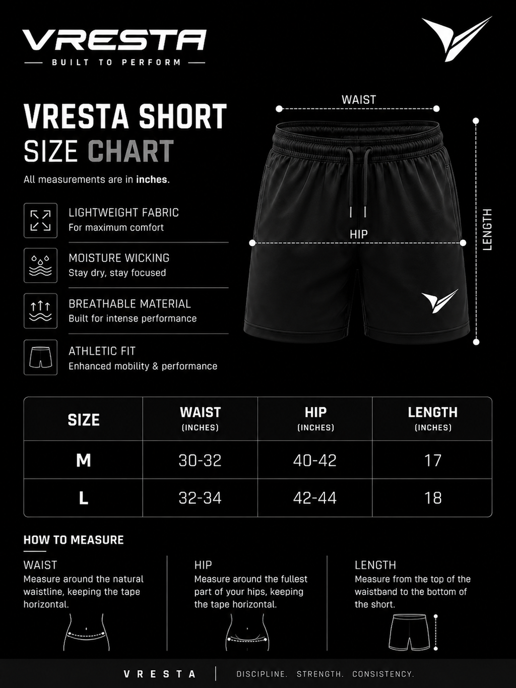 Vresta Black Performance Shorts
