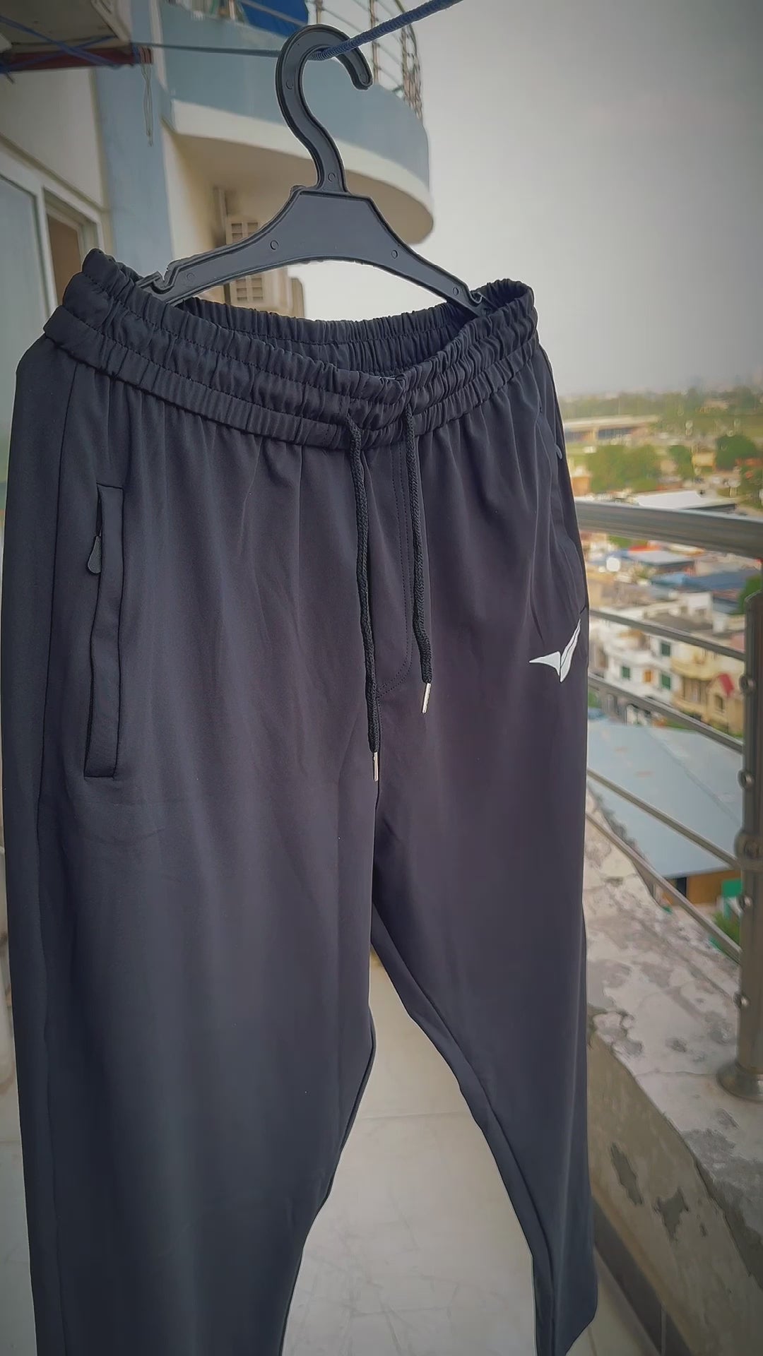 Vresta Black Slim Fit Track Pants